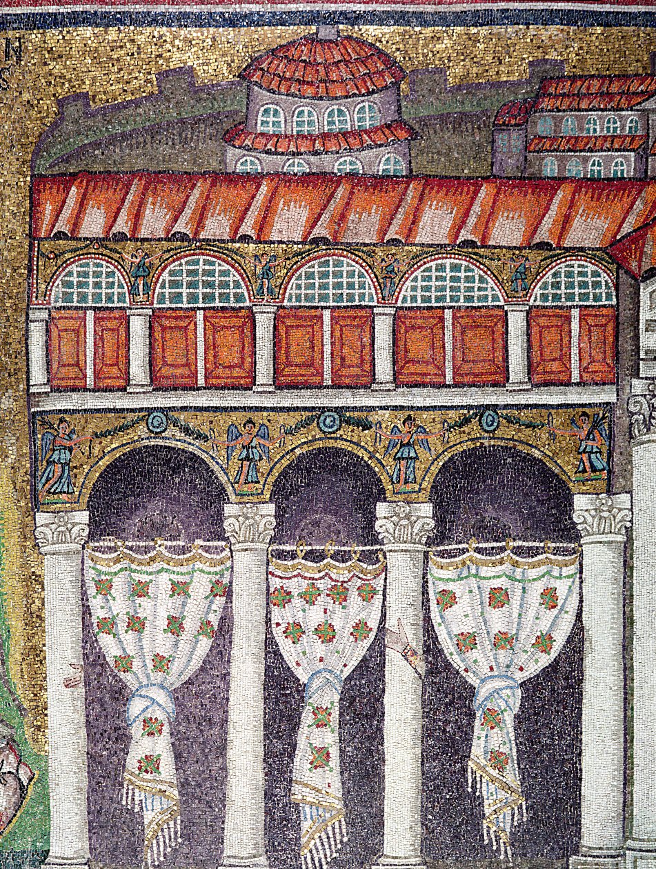 Left wing of the Palazzo di Teodorico, 527-99 (detail) by Byzantine School