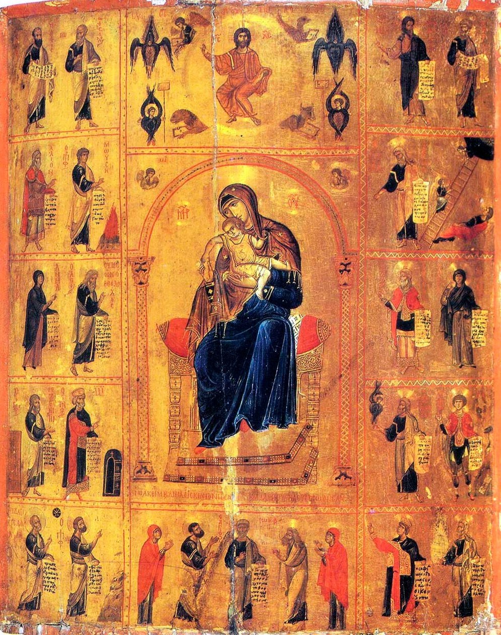 Virgin and Child with Saints, early 12th century by Byzantine icon.