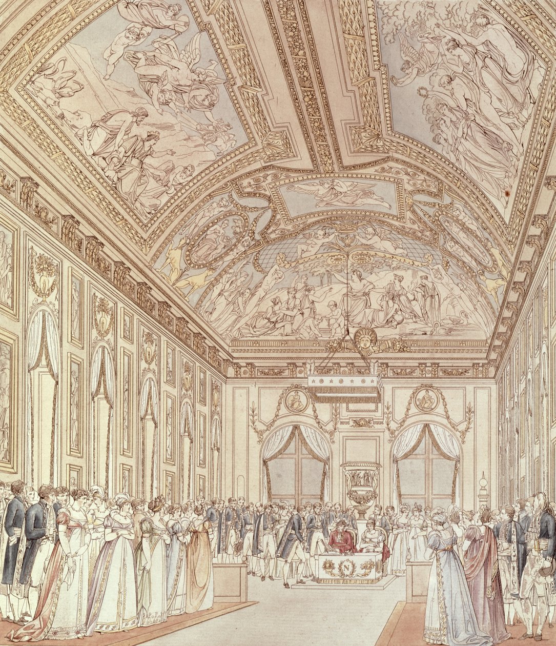 The Civil Ceremony of the Marriage of Napoleon Bonaparte and Marie-Louise in the Great Hall of the Chateau de Saint-Cloud, 1st April 1810 by C. and Fontaine, P. Percier