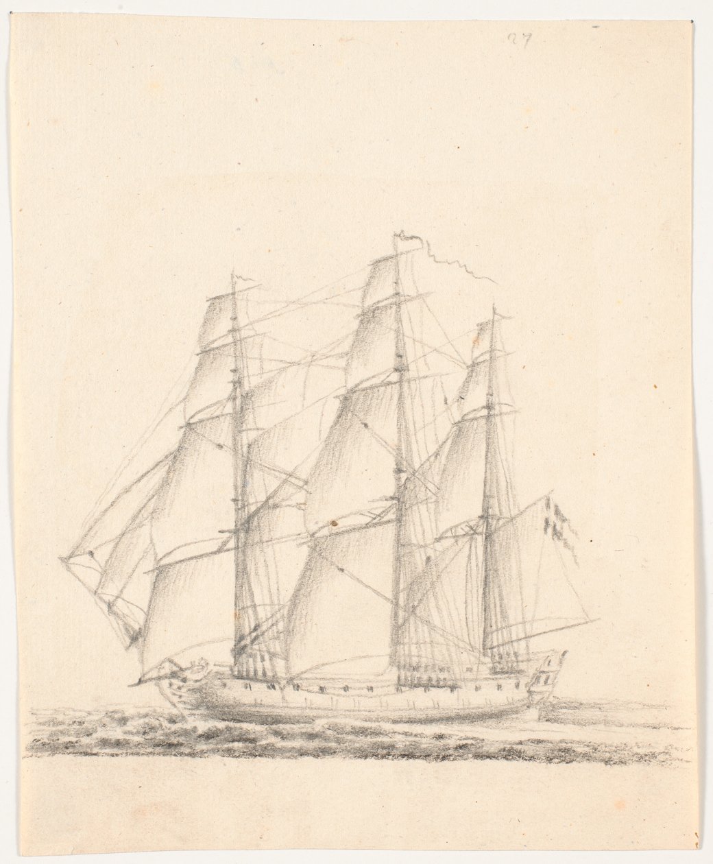 Warship Under Full Sail by C.A. Lorentzen