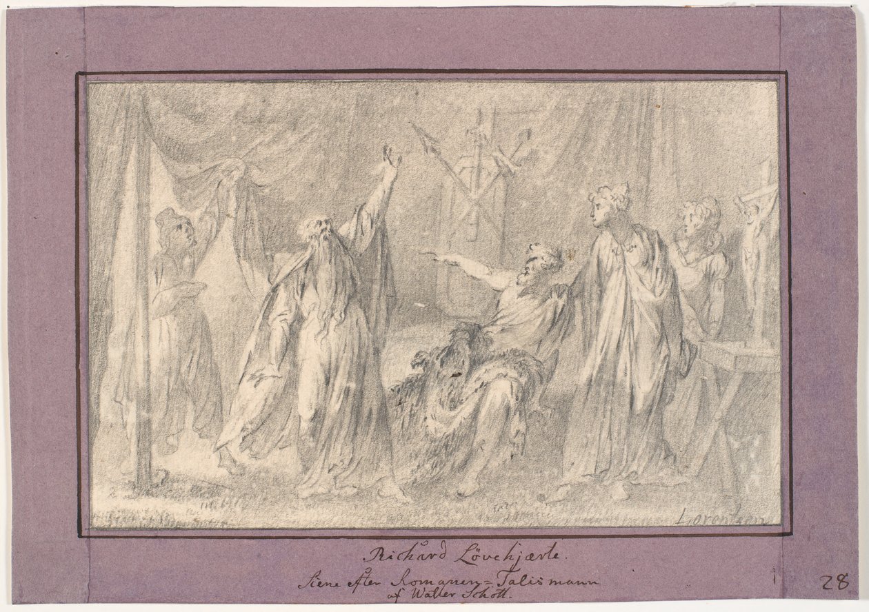 Richard the Lionheart. Scene from the Novel "The Talisman" (1825) by Walter Scott by C.A. Lorentzen