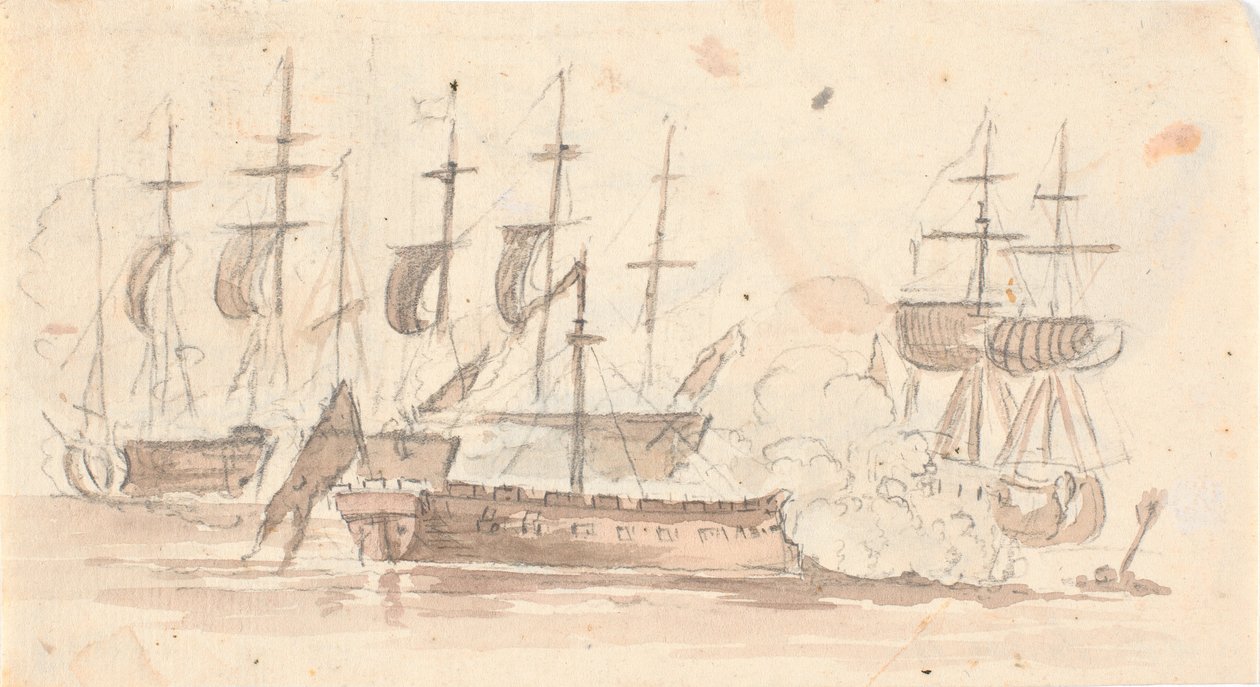 Naval Battle by C.A. Lorentzen