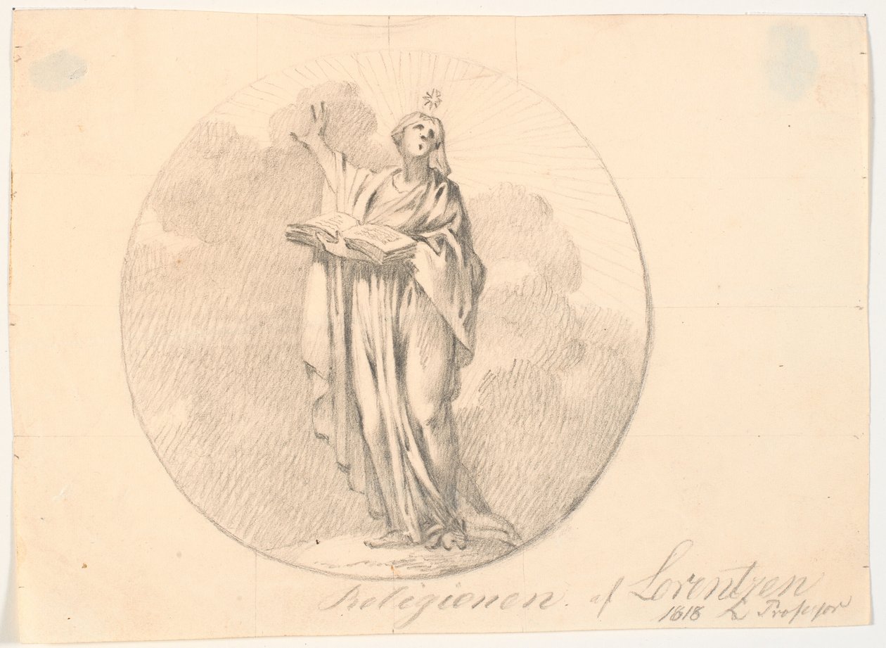 Symbol of Religion. A Standing Woman with a Book by C.A. Lorentzen