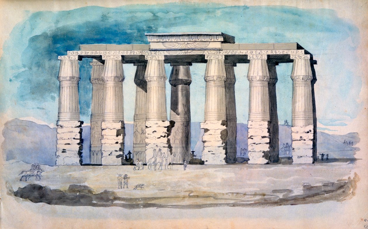 Ancient Egyptian temple, Egypt by CH Smith: Fine art print