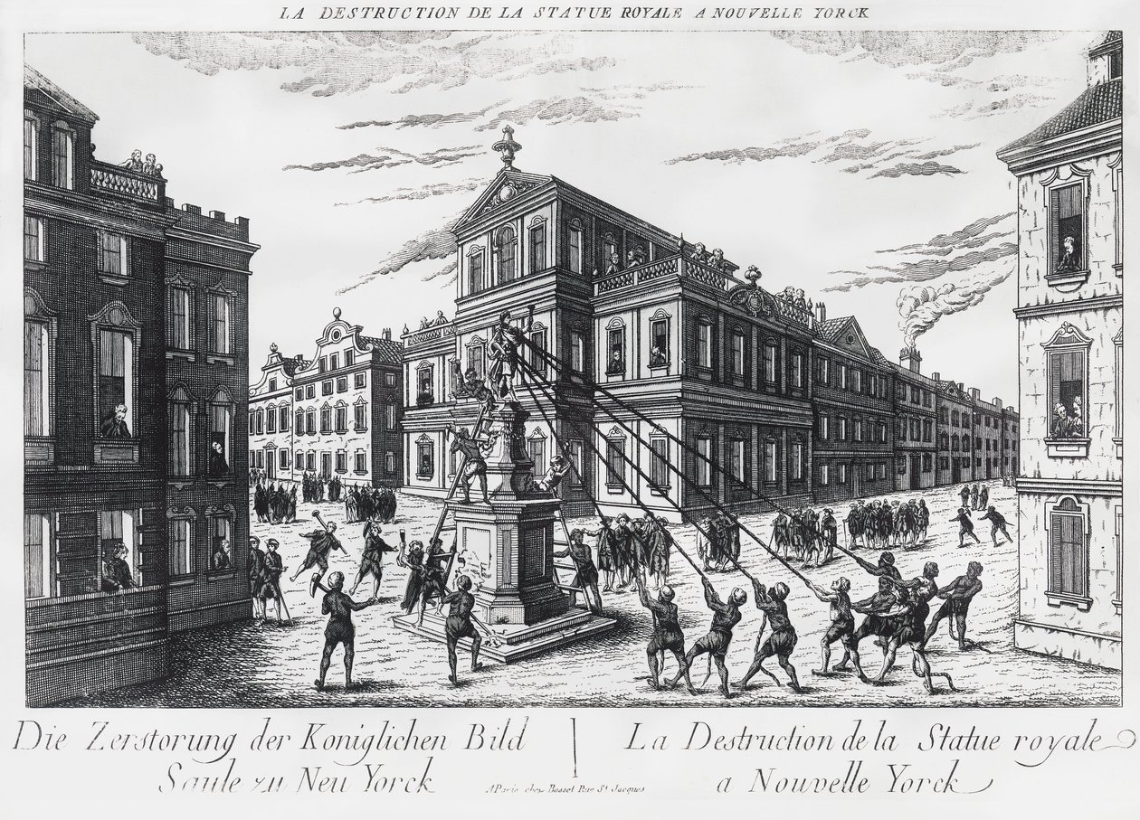 American Separatists Pulling Down the Monument to King George of ...