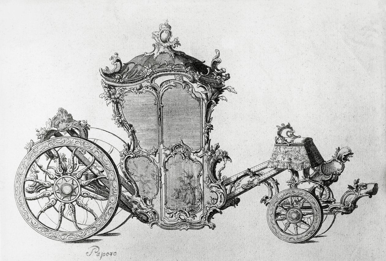 Design for rococo carriage, engraving by J.B. and Brown J. Rowbotham