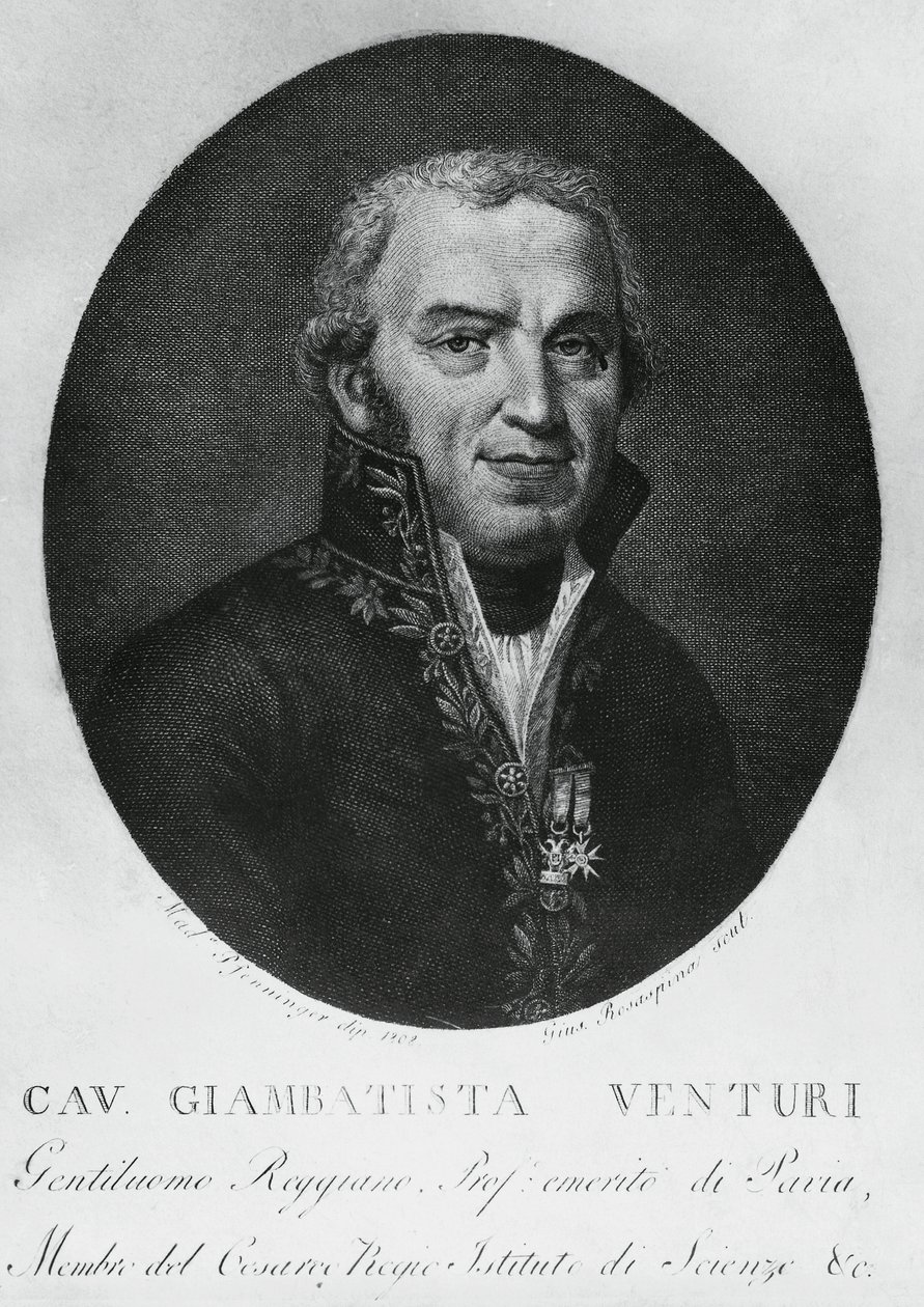 Portrait of Giovanni Battista Venturi, Italian physicist, diplomat, historian of science and discoverer of Venturi effect by J.B. and Brown J. Rowbotham