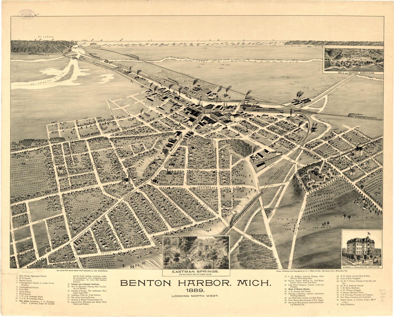 Benton Harbor, Mich. 1889 by C.J. Pauli and Co.