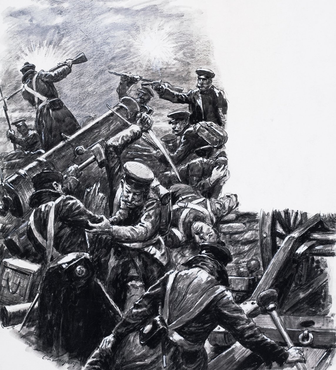 The Battle of Inkermann, Charge of the Guards by C.L. Doughty
