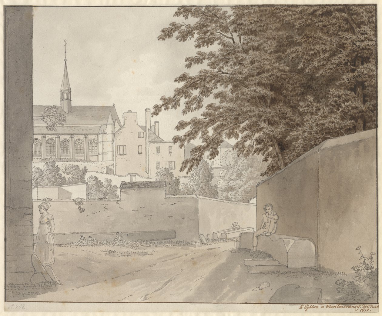 At Saint-Martin’s Church in Montmorency, North of Paris, July 10th 1812 by Christoffer Wilhelm Eckersberg