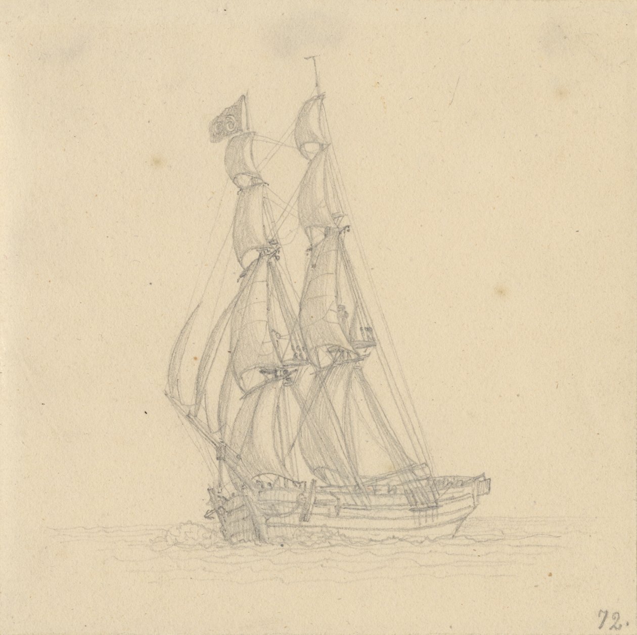 A Brig by Christoffer Wilhelm Eckersberg