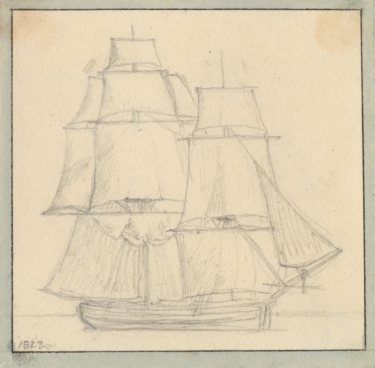 A Brig with a Topsail by Christoffer Wilhelm Eckersberg