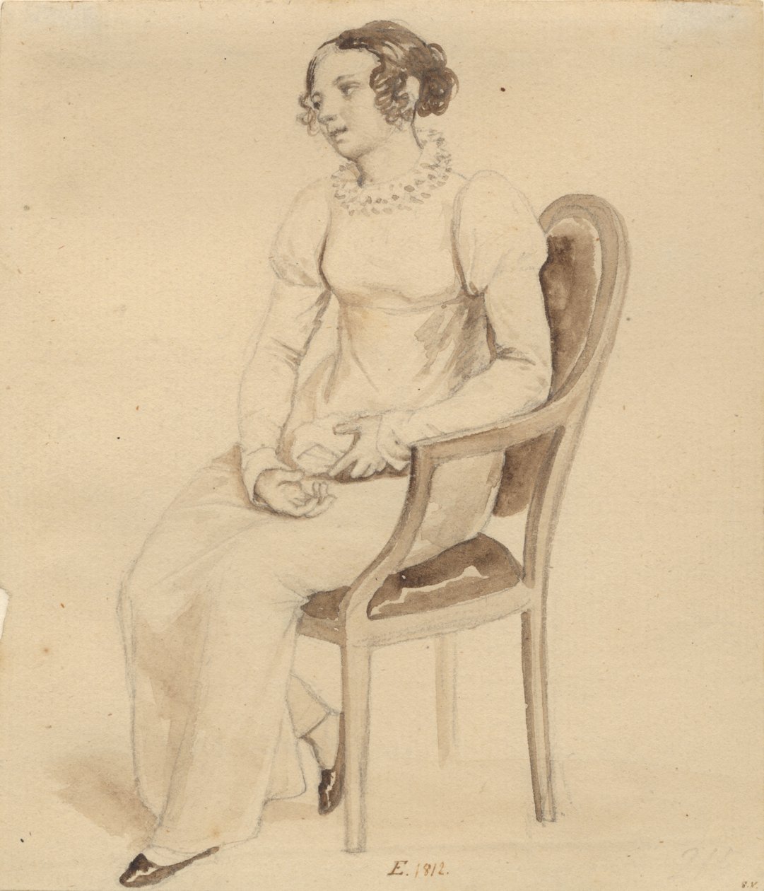 A Lady Sitting in an Armchair, Facing the Window by Christoffer Wilhelm Eckersberg