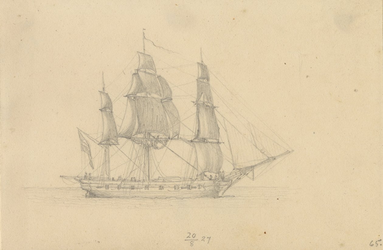 A Corvette by Christoffer Wilhelm Eckersberg