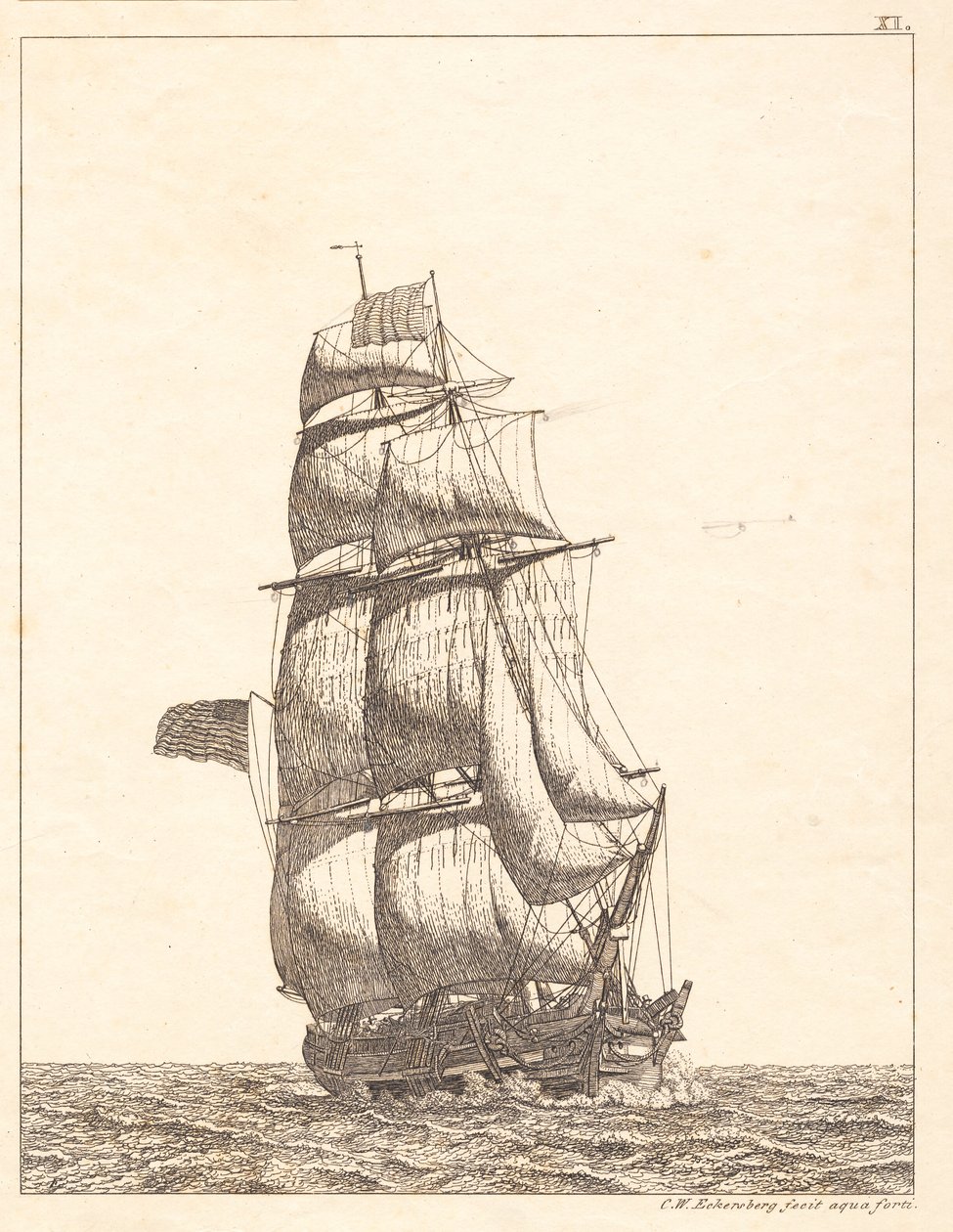 A North American Brig by Christoffer Wilhelm Eckersberg