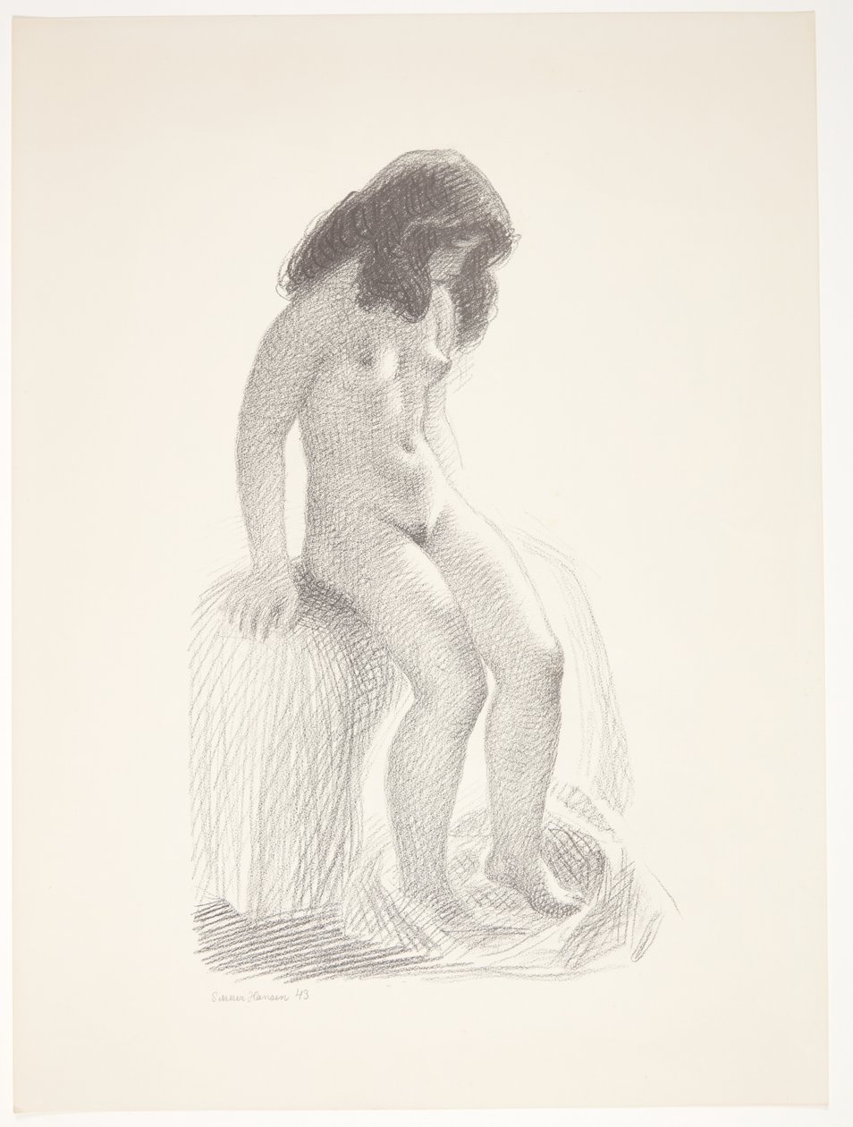 From a Hallway. Preliminary Study for "Linear Perspective, Plate VI" by Christoffer Wilhelm Eckersberg