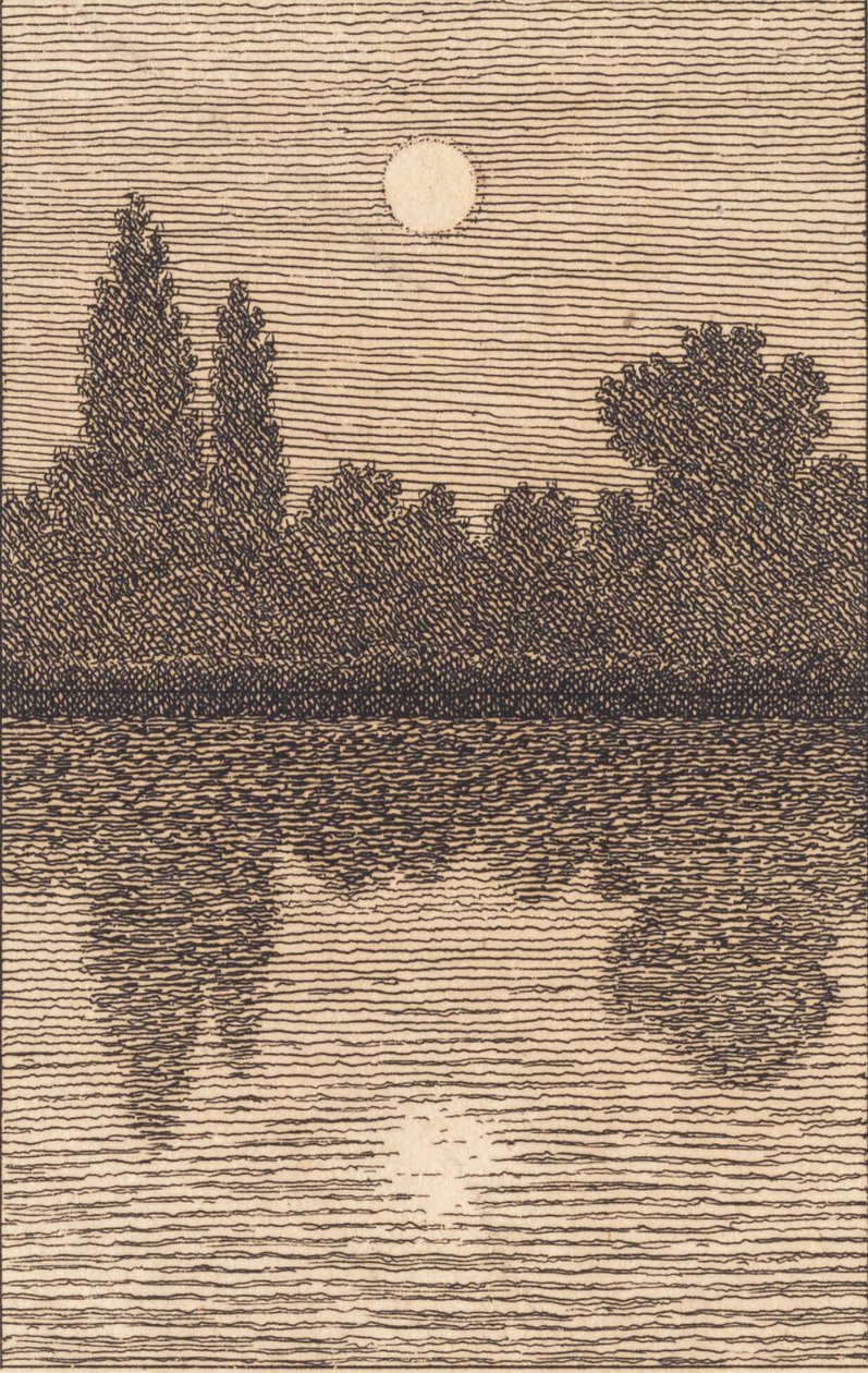Moonlight over a Lake. Illustration to 