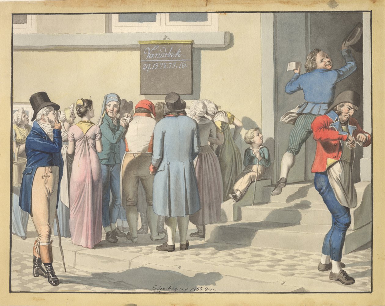 Outside the Lottery Agency by Christoffer Wilhelm Eckersberg