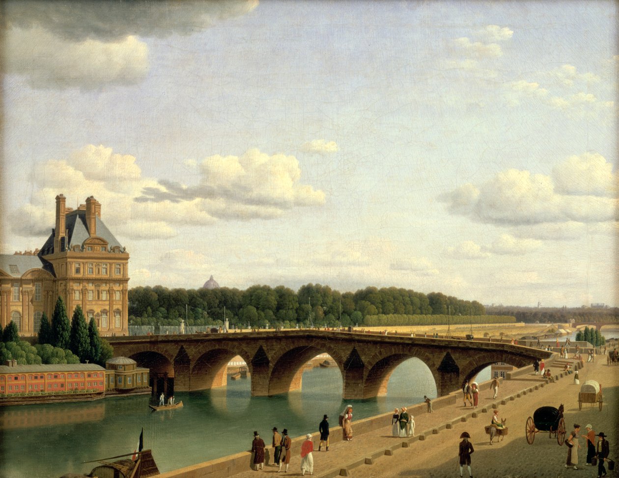 Paris, view of the Pont Royal, Quai Voltaire by Christoffer Wilhelm Eckersberg