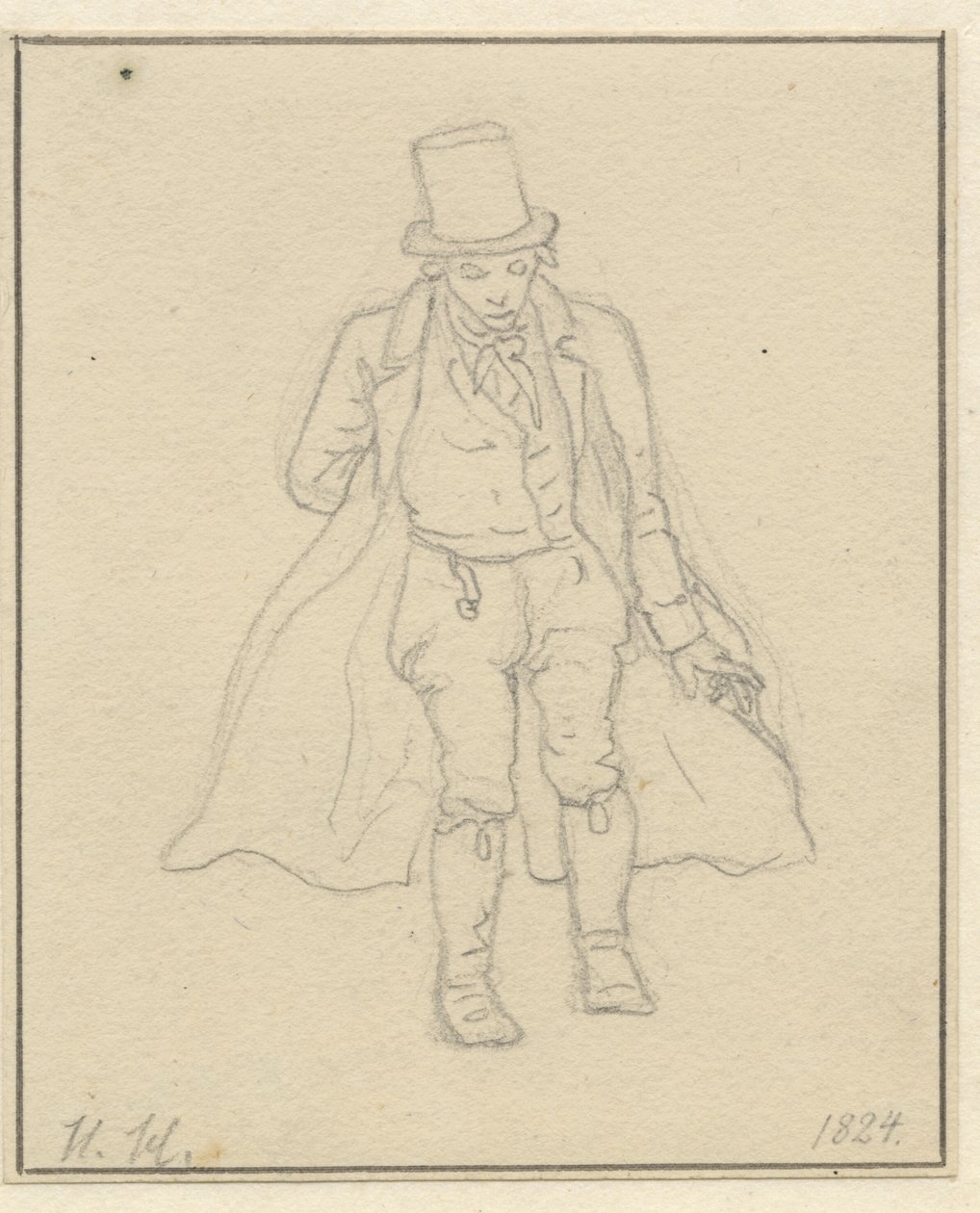 Portrait Painter Hans Hansen, Full Figure by Christoffer Wilhelm Eckersberg