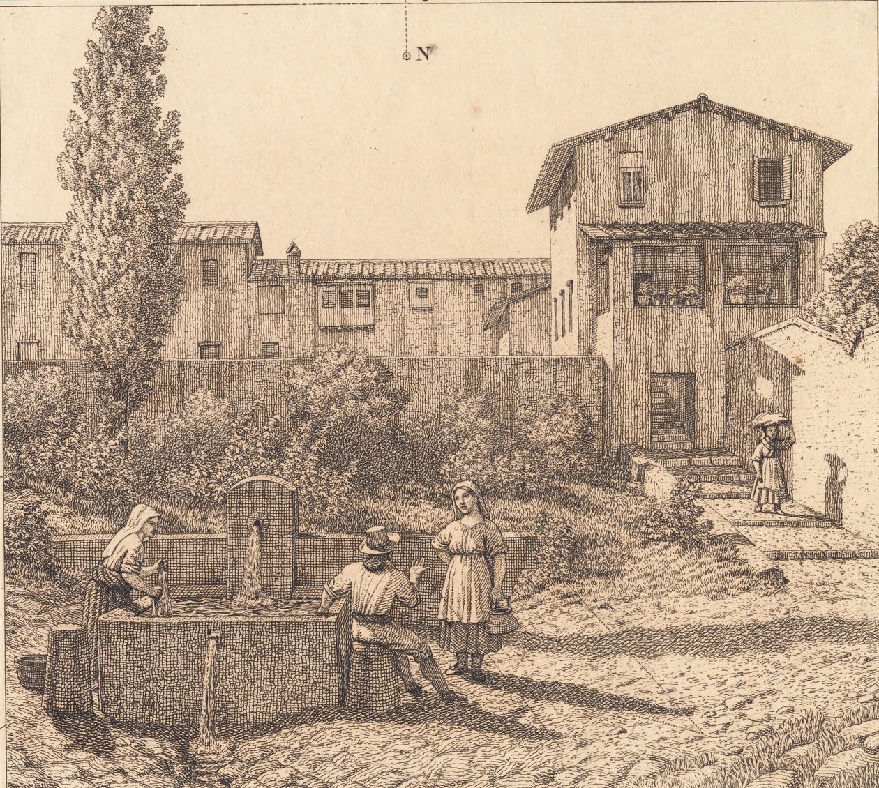 View of an Italian Village by Christoffer Wilhelm Eckersberg