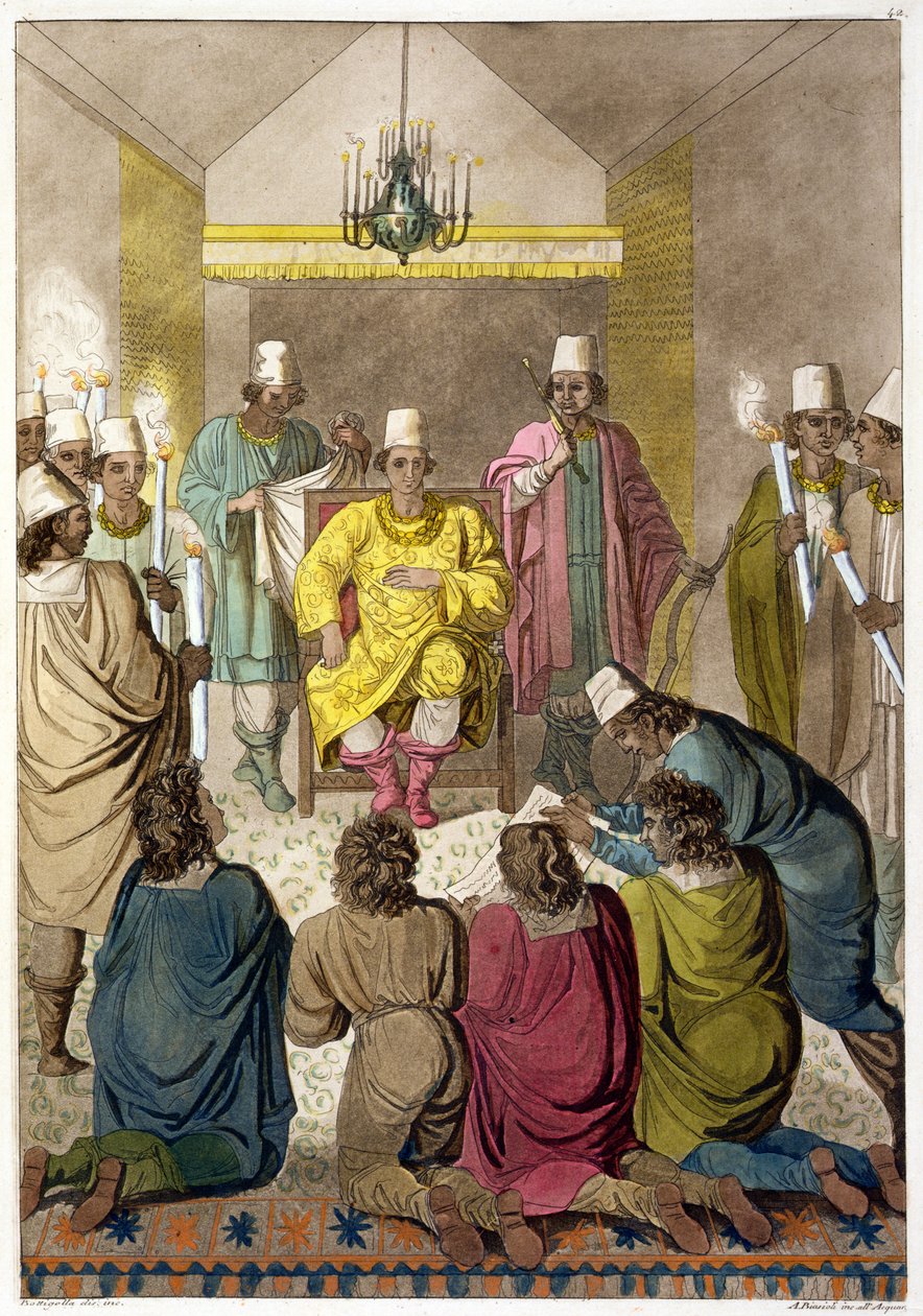 Don Alvaro, King of the Congolese on His Throne, Plate 42 from 