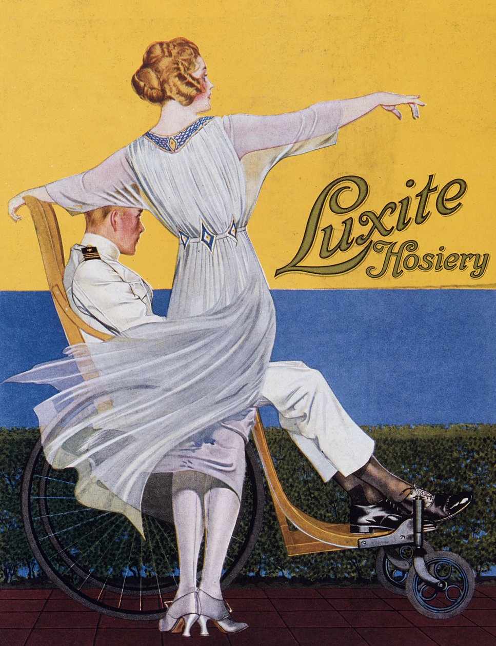 Advertisement for Luxite Hosiery, from Vogue magazine by C. Coles Phillips