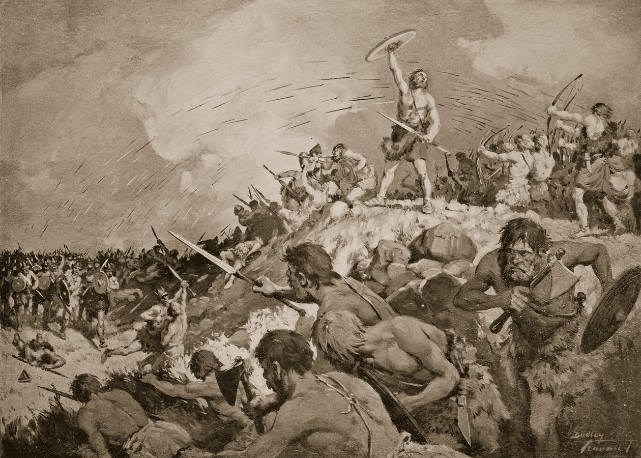 The Battle of Mons Badonicus, c.500 AD by C. Dudley Tennant