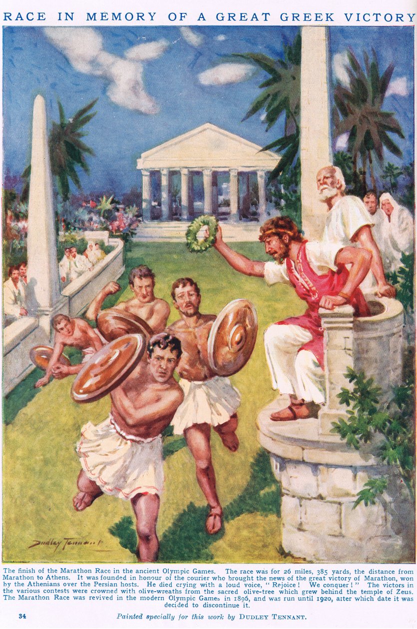 The Marathon: Race in Memory of a Great Greek Victory, illustration from 