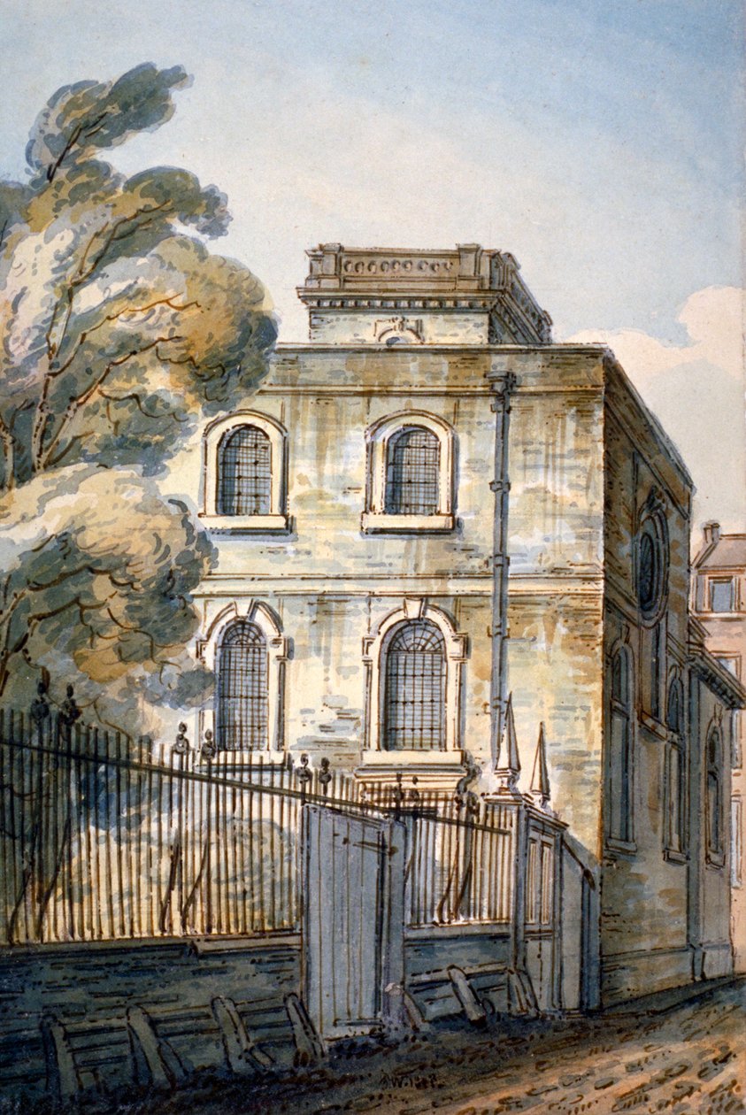 Church of All Hallows the Great, Upper Thames Street, London, 1813 by C John M Whichelo