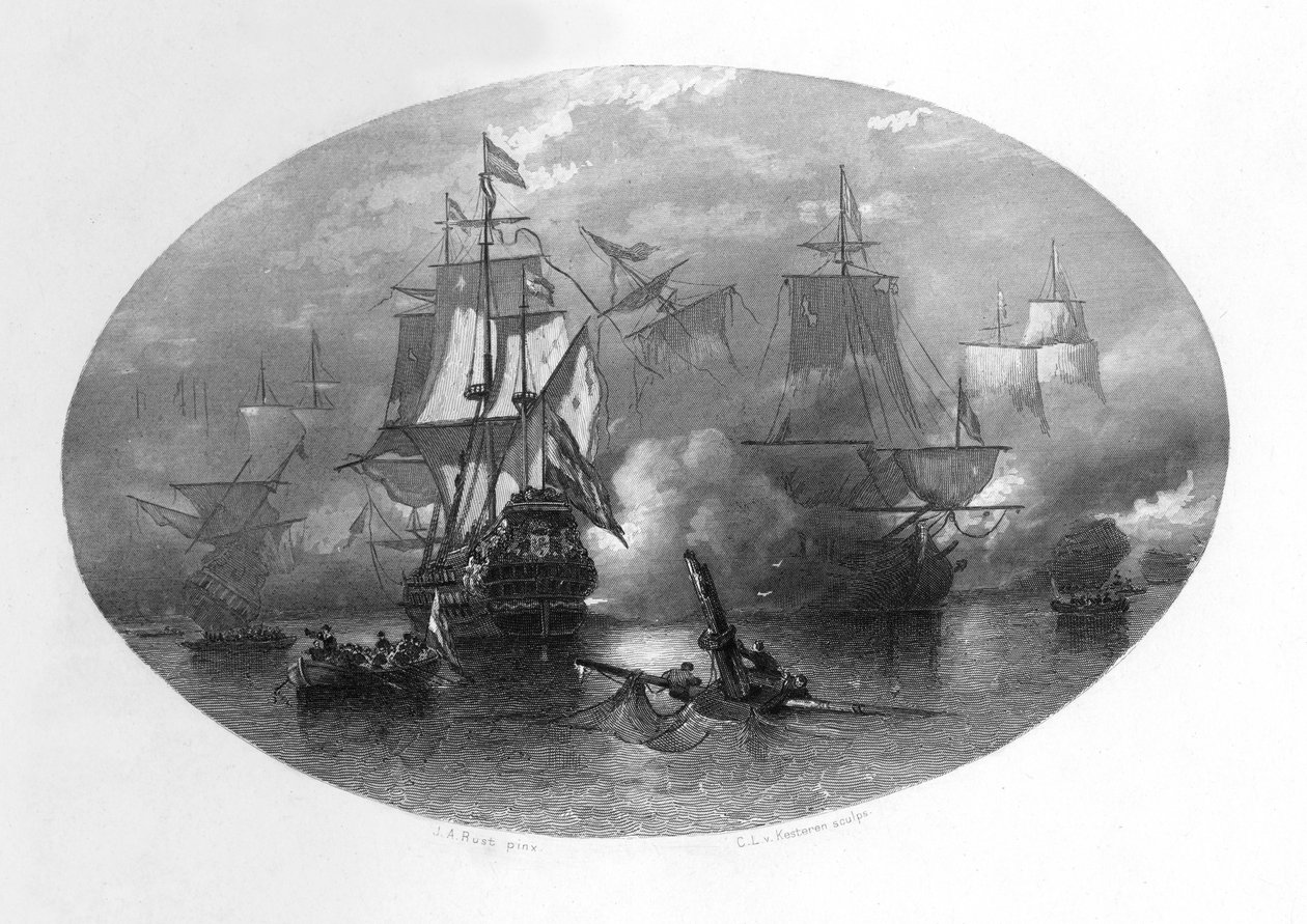 The Naval Battle of Sole Bay, 1672, c1870 by Domenico del Barbiere