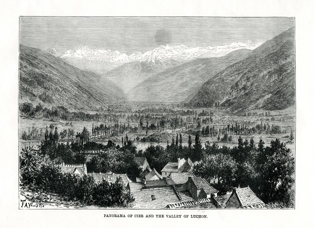 Cier and the Valley of Bagneres-de-Luchon, France by C. Laplante