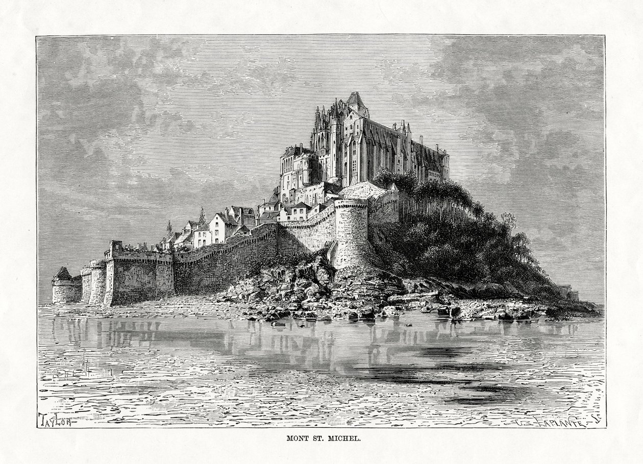 Mont-Saint-Michel, Normandy, France, 1879 by C. Laplante