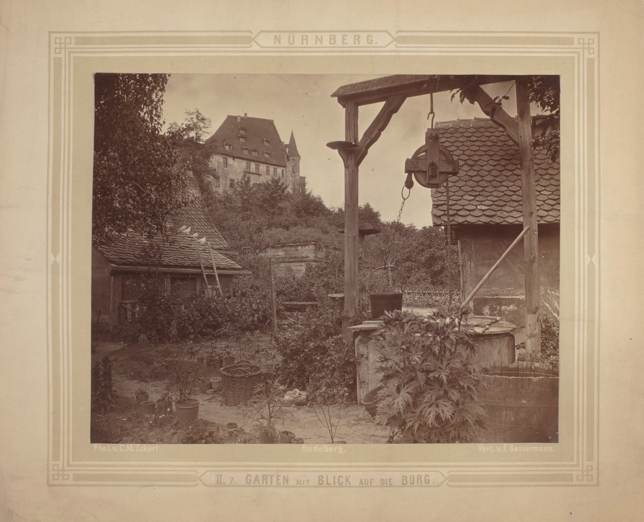 Heidelberg - View of the Castle from the Garden by C. M. Eckert