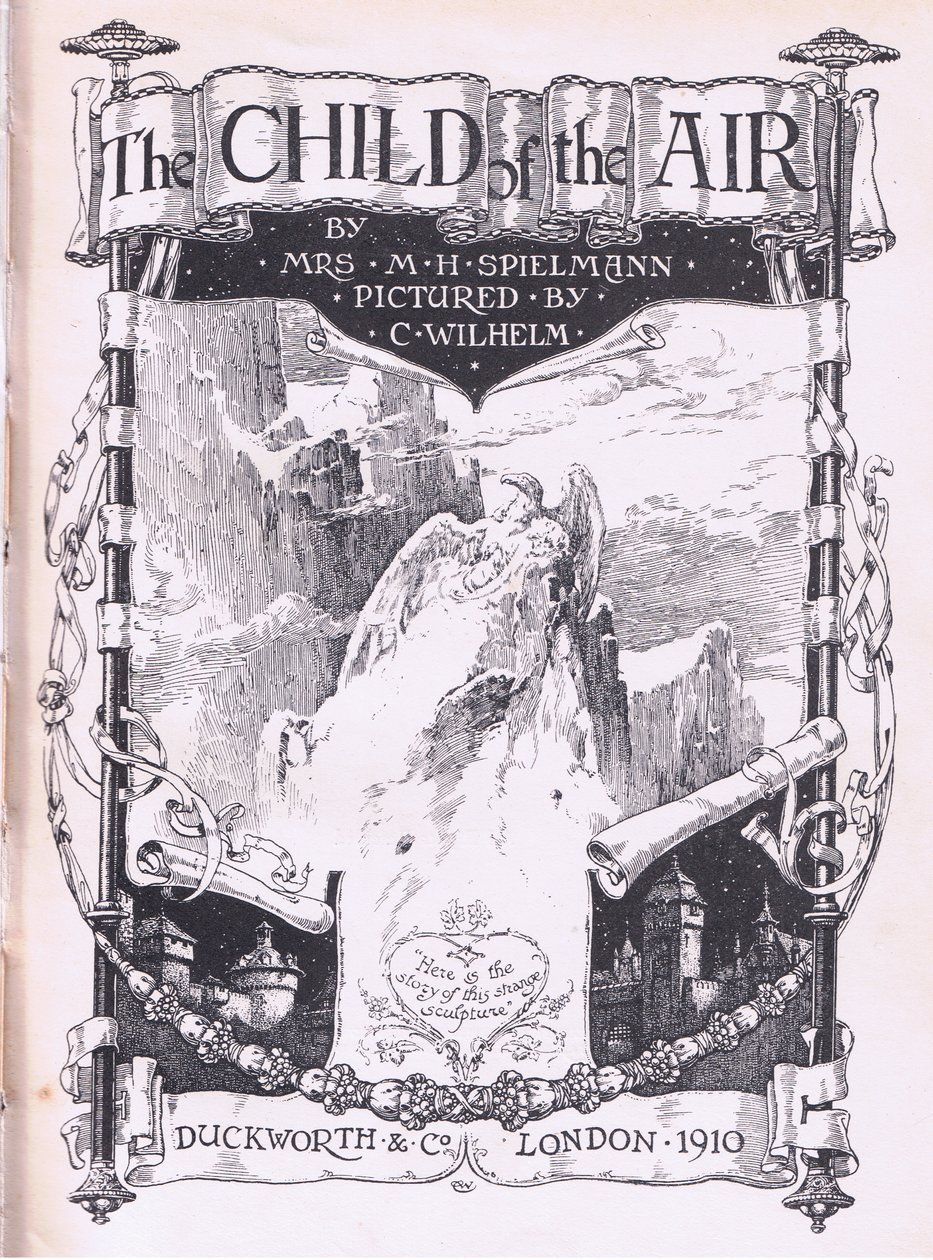 Title page design, from The Child of the Air published by Duckworth by C. Wilhelm