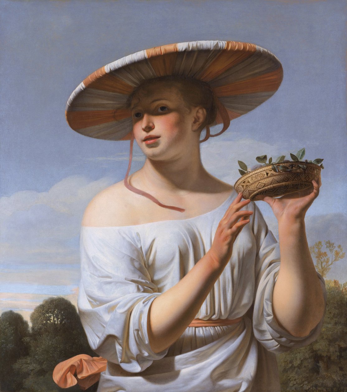 Girl in a Large Hat by Caesar van Everdingen
