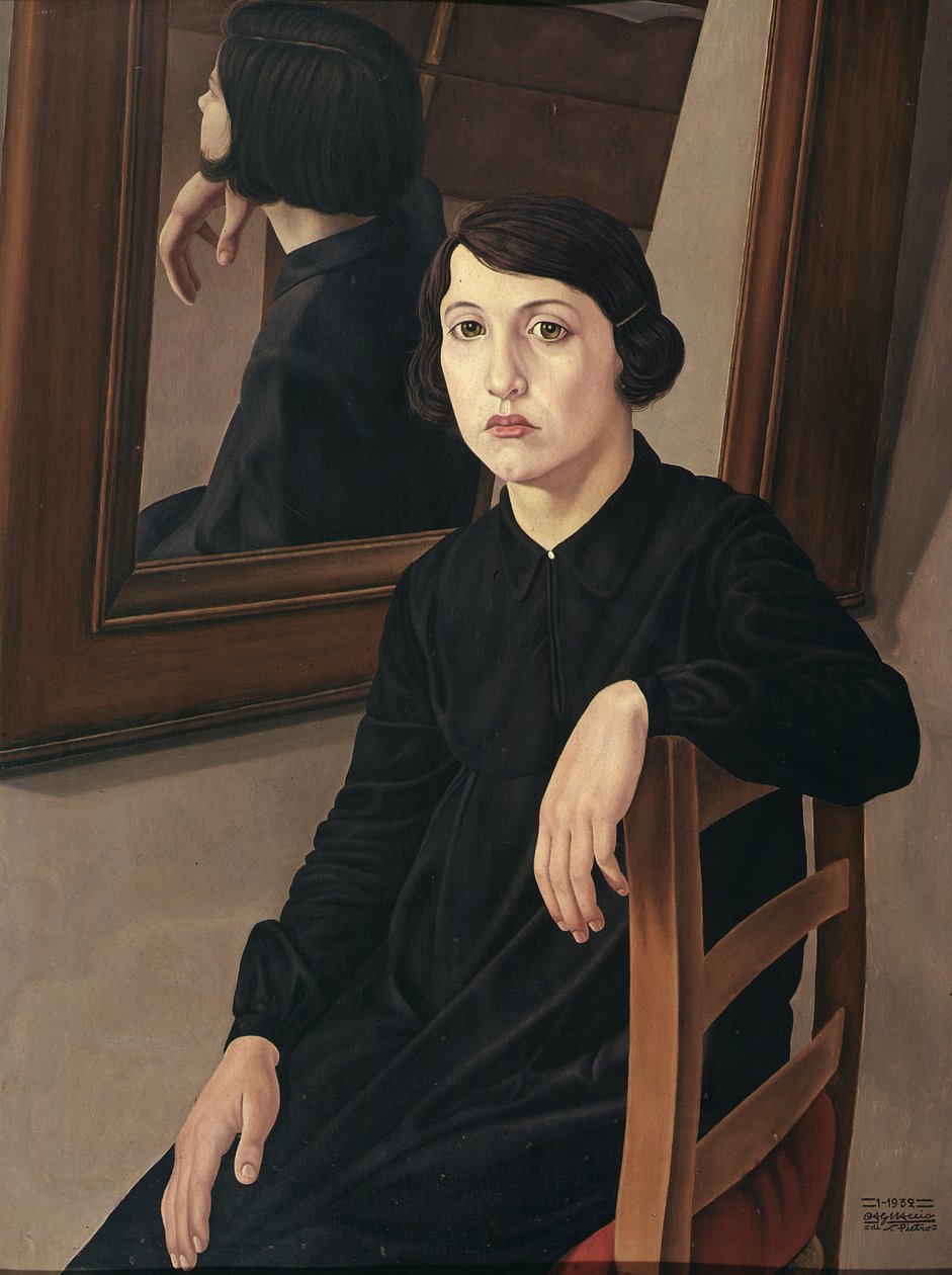 Girl before a Mirror by Cagnaccio di San Pietro