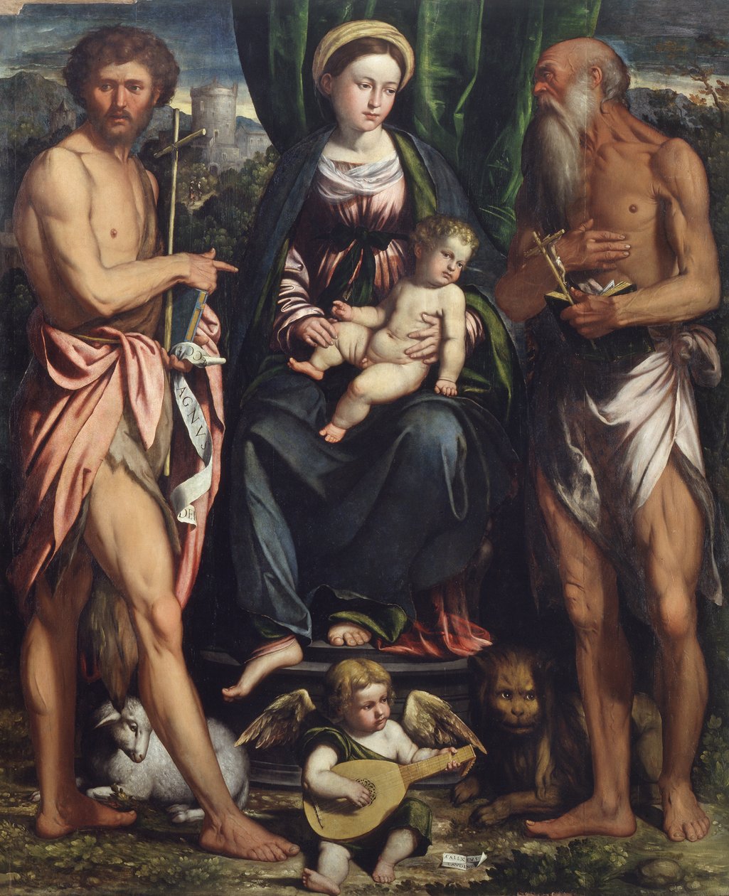 Madonna and Child with St. John the Baptist and St. Jerome by Callisto Piazza