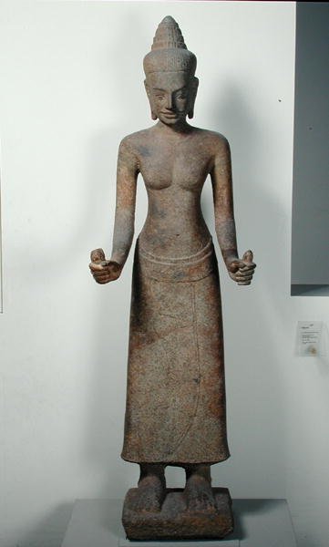 Statue of the Goddess, Lakshmi, from Preah Ko, Bayon Style by Cambodian Cambodian