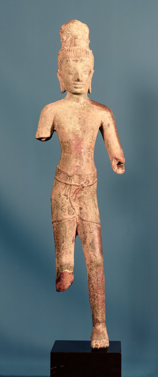 Maitreya Buddha, Pre-Khmer Figure, Early 8th Century by Cambodian School