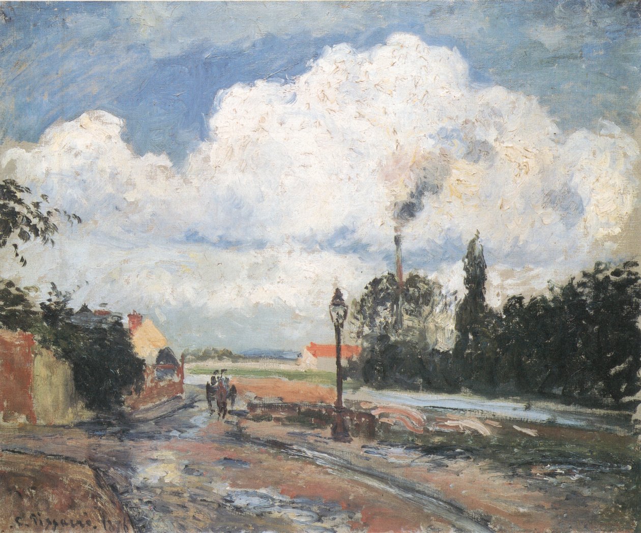 After the Rain, Quay at Pontoise by Camille Jacob Pissarro