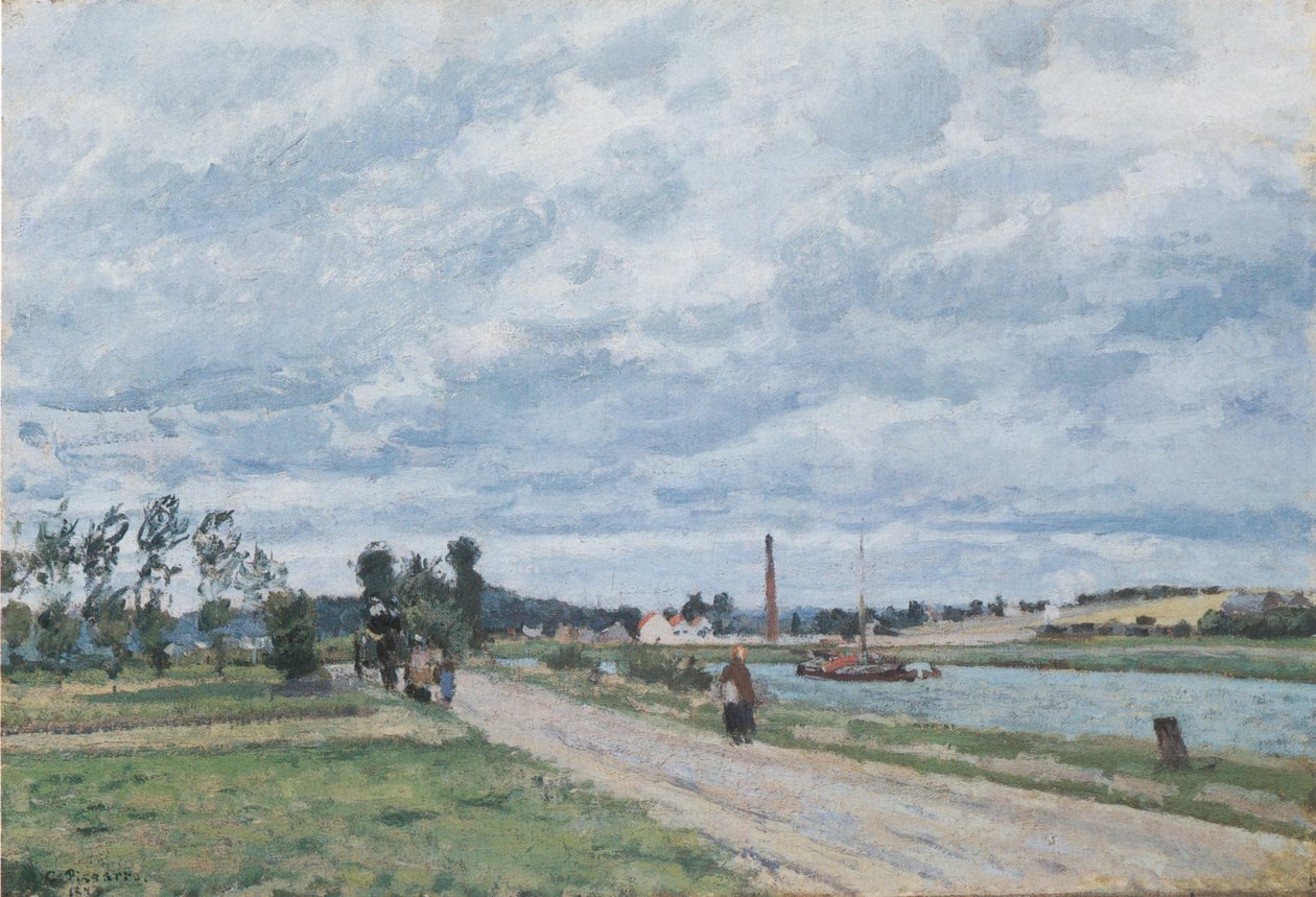 Banks of the Oise, Pontoise by Camille Jacob Pissarro