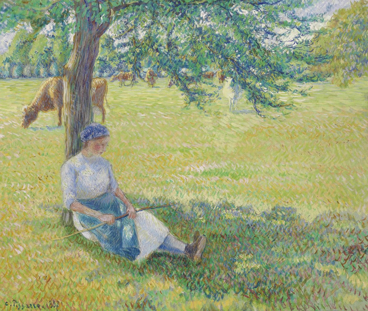 Cow Keeper, Eragny by Camille Jacob Pissarro