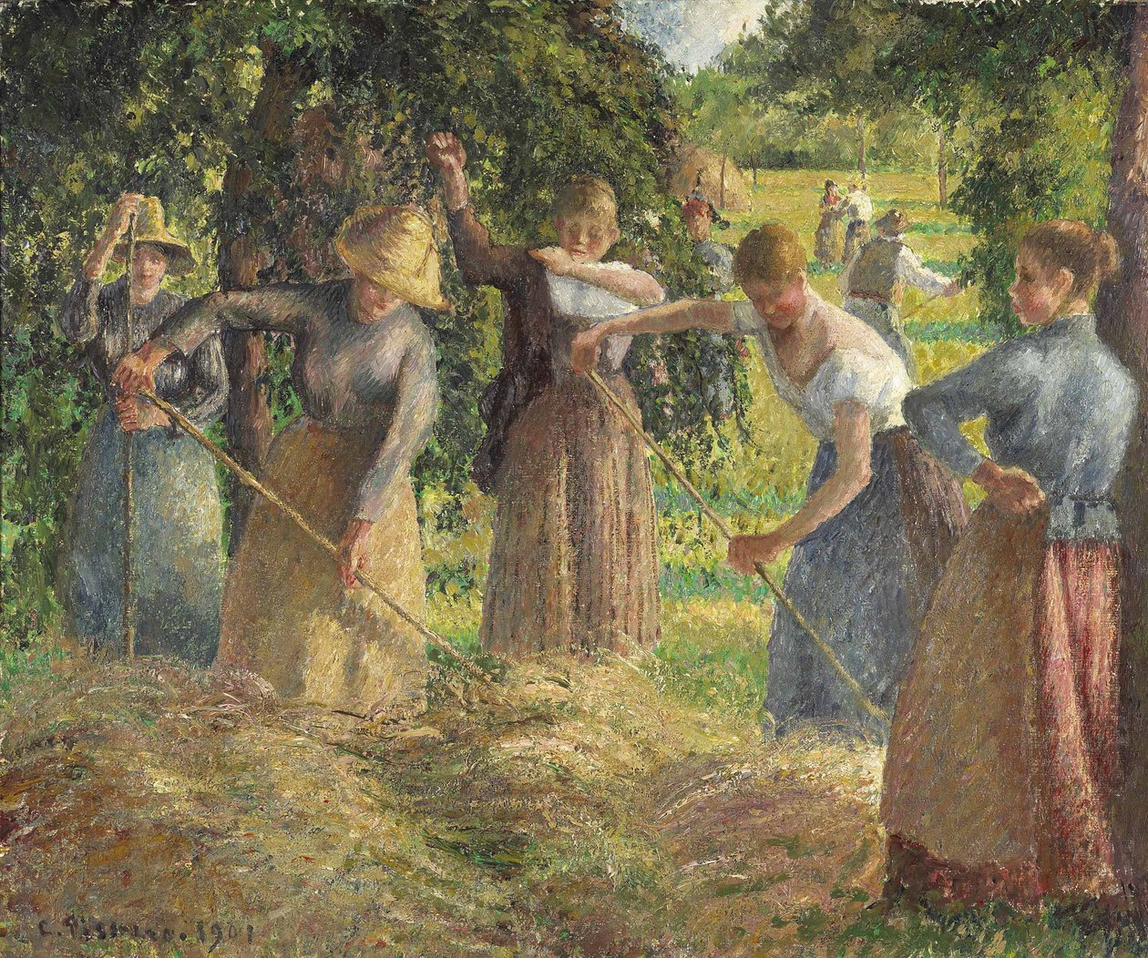 Hay Harvest at Eragny by Camille Jacob Pissarro
