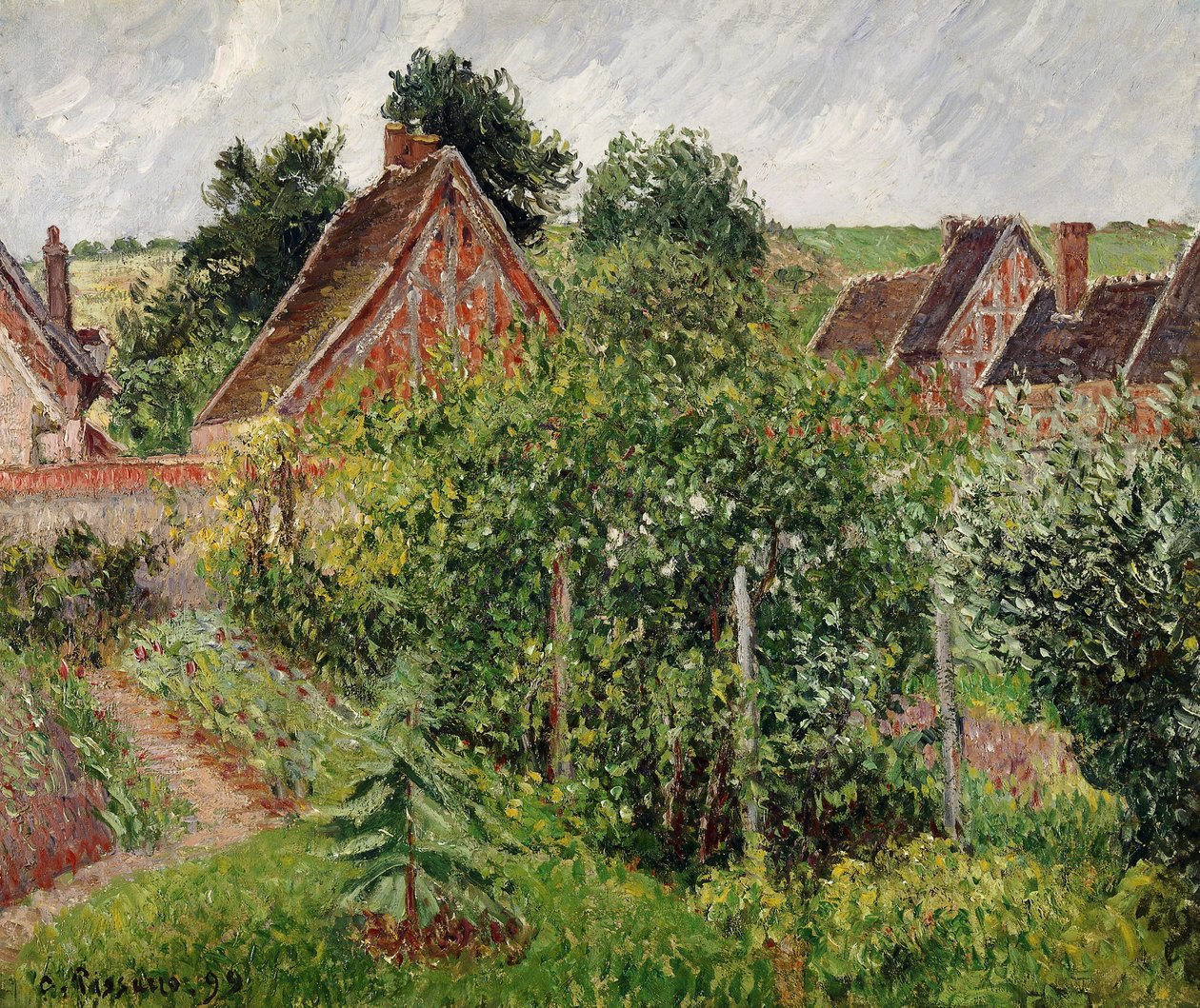 Landscape with Cottage Roofs by Camille Jacob Pissarro