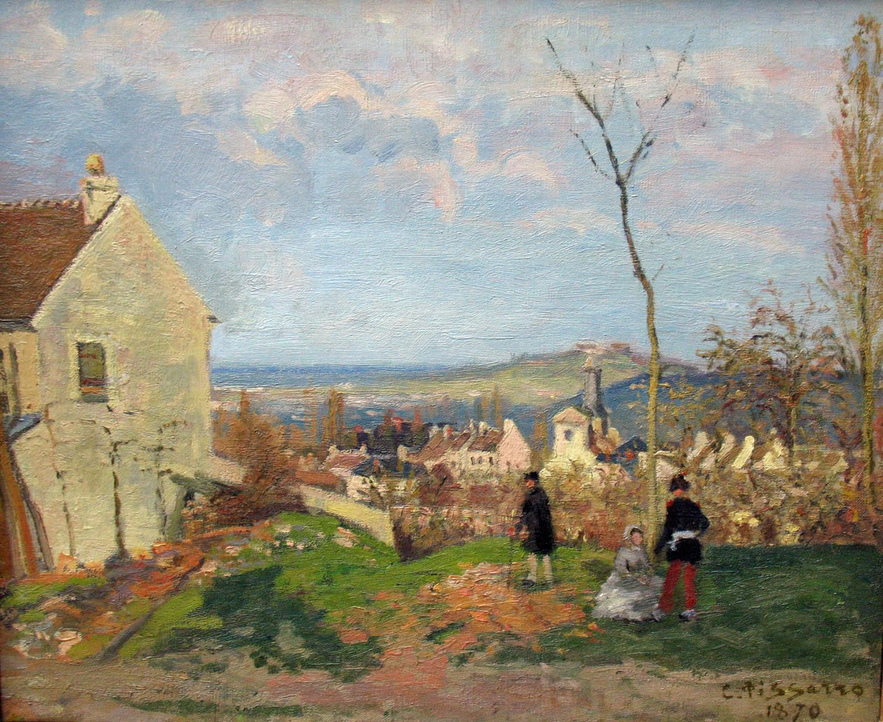 Louveciennes with Mont Valérien in the Background by Camille Jacob Pissarro