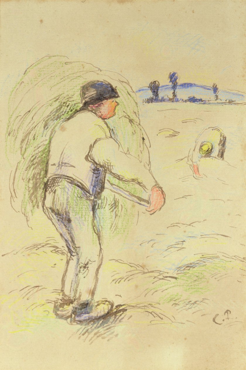 Peasants Haymaking by Camille Jacob Pissarro