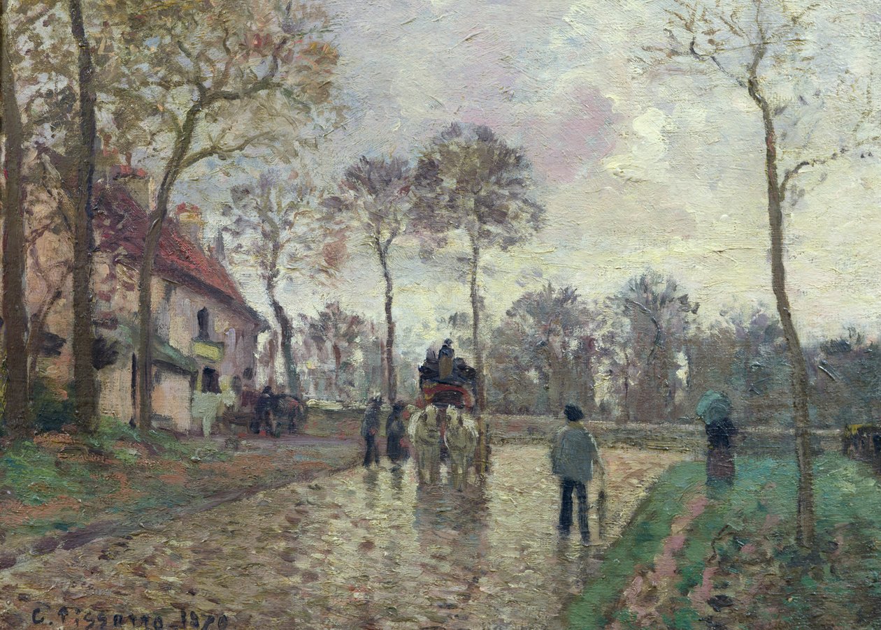 The Coach to Louveciennes, 1870 by Camille Jacob Pissarro