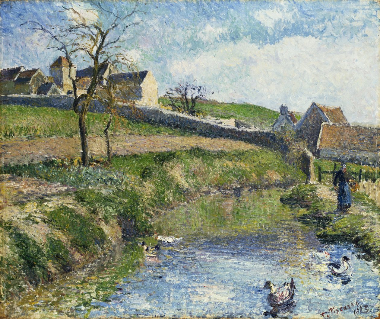 The Farm at Osny by Camille Jacob Pissarro
