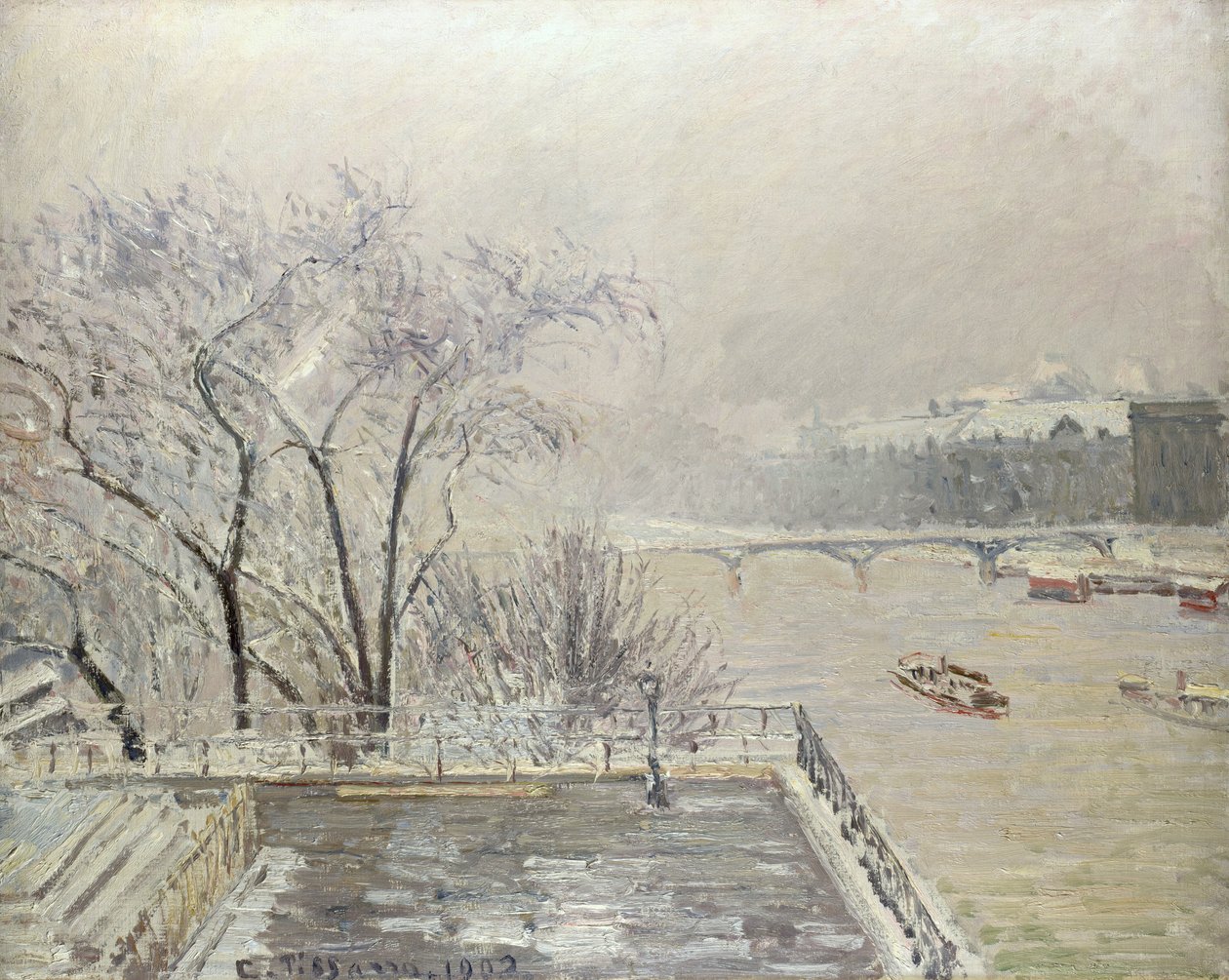 The Louvre Under Snow by Camille Jacob Pissarro